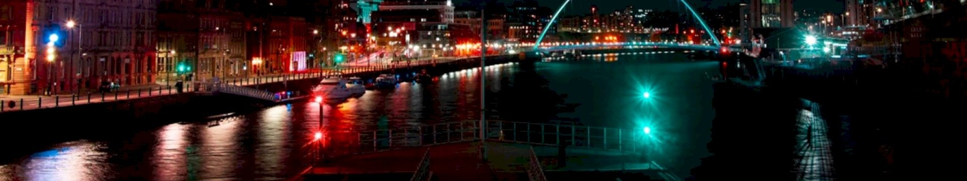 newcastle at night water front