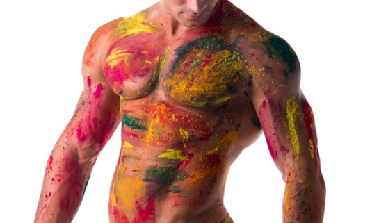 Male body model covered in paint - Hen Weekends Activity