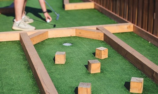 A mini golf course.