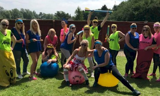 Giant egg and spoon race