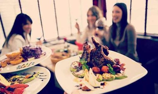 View over a plate of lamb chops before being served to a hen party. Explore our Lincoln 2 Course Meal options: