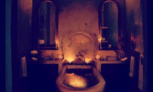 Bath with rose petals and candle light. Get a quote for the Marrakech Ritual Relaxation on your hen weekend:
